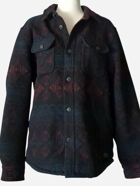 Jachs New York Men’s Aztec Sherpa Lined Wool Blend Flannel Shirt Jacket - Size M